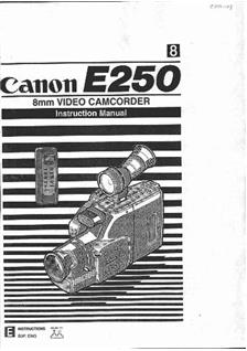 Canon E 250 manual. Camera Instructions.